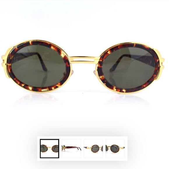 VINTAGE Gianni Versace Gold Frame Sunglasses with Brown Prescription Lenses - Picture 1 of 16